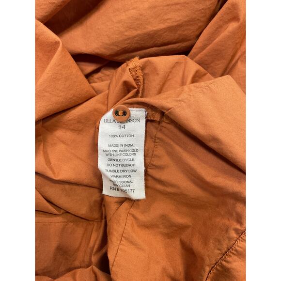 Ulla Johnson 'Joni' Brown Cotton Belted Poplin Midi Dress Size 14 - Picture 4 of 4